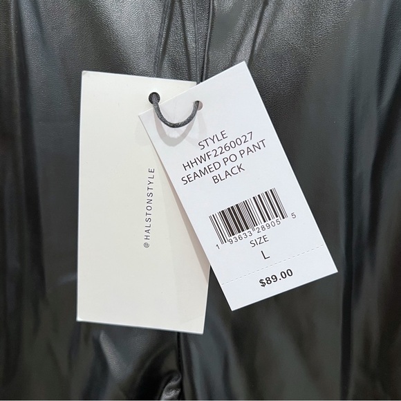 H by Halston Elastic Waist Seamed PO Faux Leather Pants Size L - Picture 7 of 8